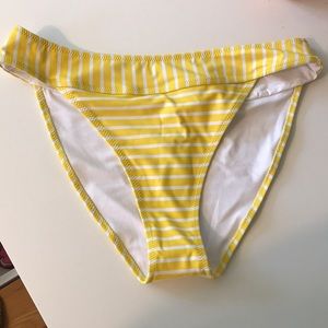 yellow and white striped bottoms